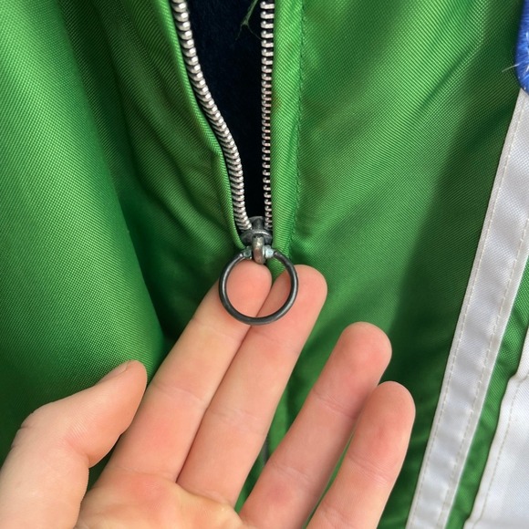 Vintage RARE 60s 70s Ford Mustang Cobra Racing Jacket Green Faux Fur Men XL - Picture 4 of 13